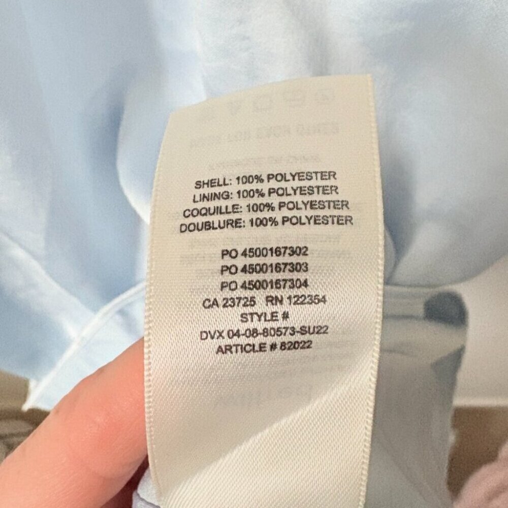 Aritzia Wilfred Lover Satin Babydoll Dress Light Baby Blue Size Large - Picture 10 of 10